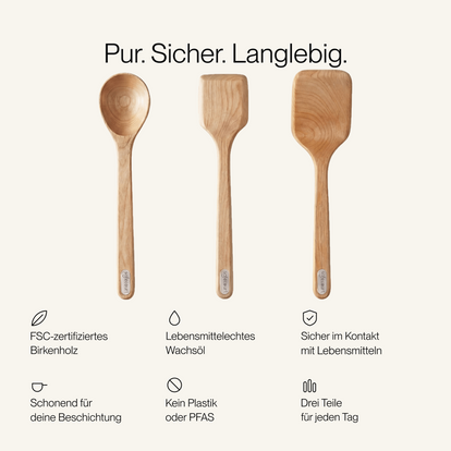 Houten Spatelset 100% FSC Berkenhout | 3 delig – Bild 2